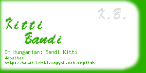kitti bandi business card
